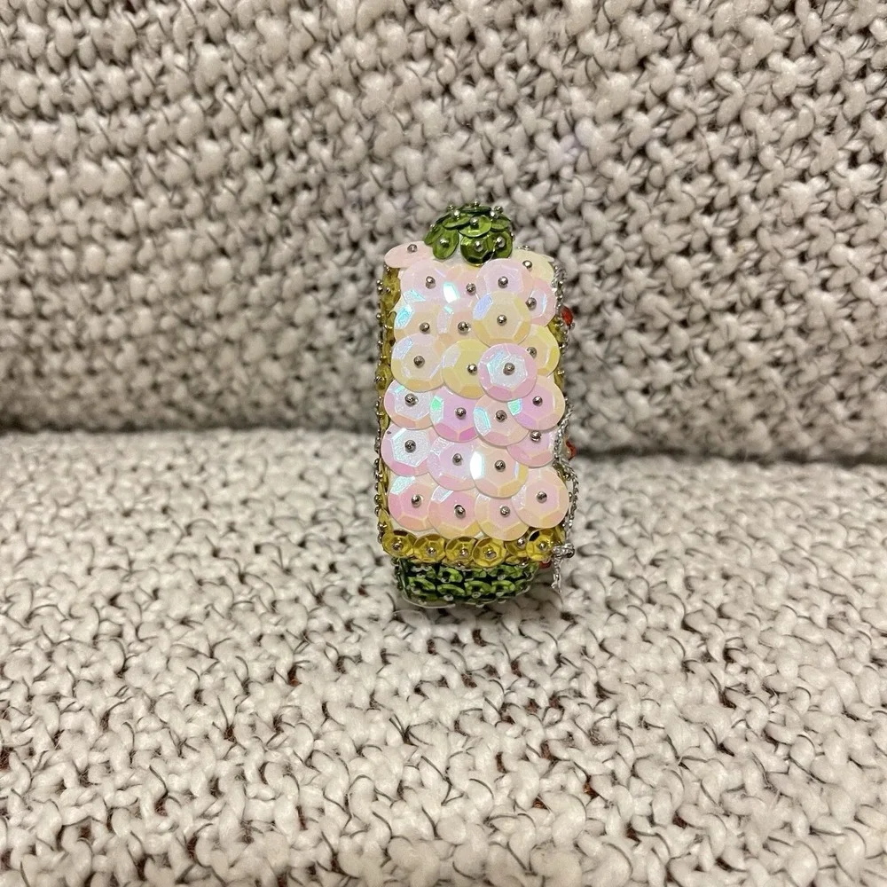 Vintage Gingerbread House‎ Church Sequin Push Pin Christmas Ornament Handmade